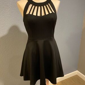 Trixxi Black Cut Out Halter Mini Dress